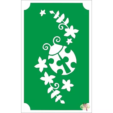 8x5 cm Csillám tetoválás sablon - Katica 100