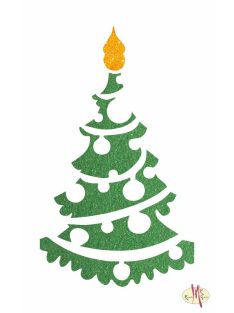 8x5 cm-es Csillámtetoválás sablon - Karácsonyfa 105