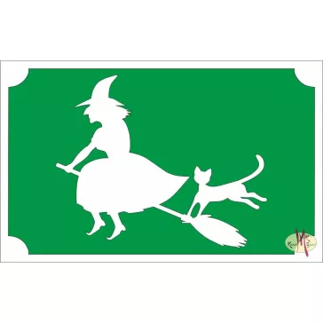 8x5 cm-es Csillámtetoválás sablon - Boszorkány 108