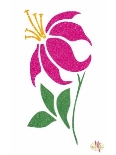 8x5 cm-es Csillámtetoválás sablon - Virág 109