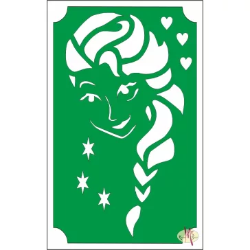8x5 cm-es Csillámtetoválás sablon - Elsa
