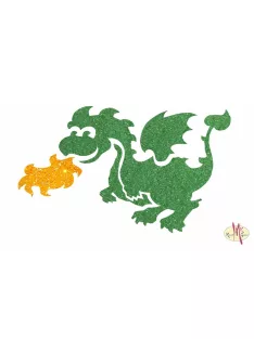 8x5 cm-es csillámtetoválás sablon - Sárkány 114