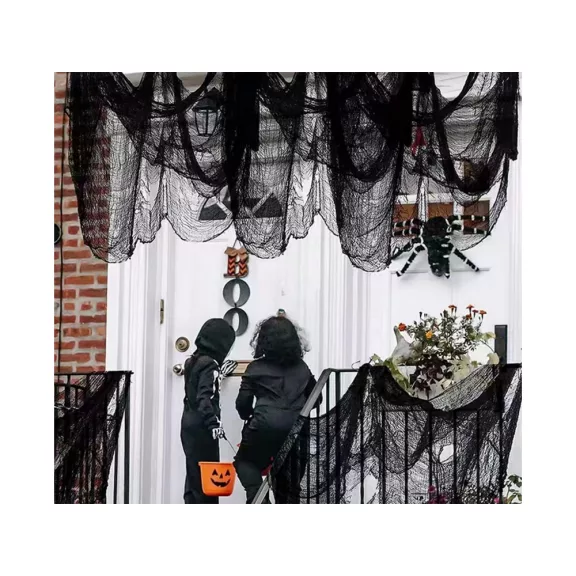 Nagy fekete pókháló halloween dekoráció 2 db/cs