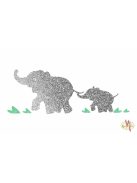 8x5 cm-es Csillámtetoválás sablon - Elefántok 118