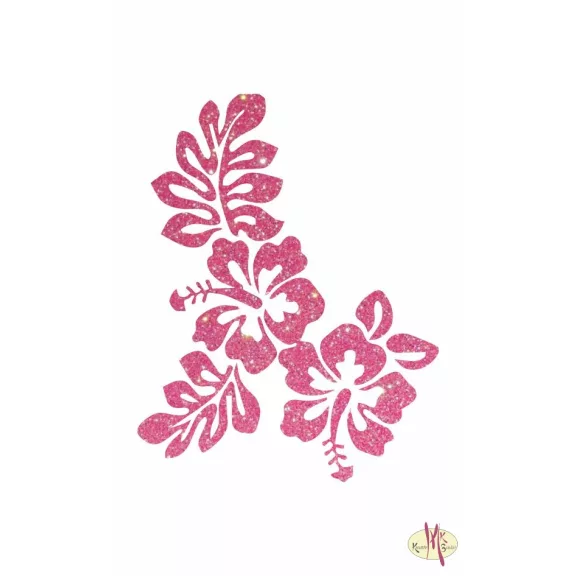 8x5 cm-es Csillám tetoválás sablon - Trópusi virágok 121