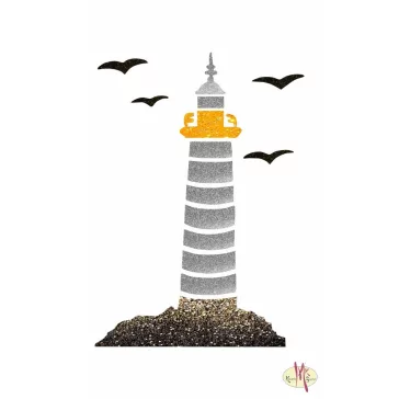   8x5 cm-es Csillám tetoválás sablon - Világító torony 123