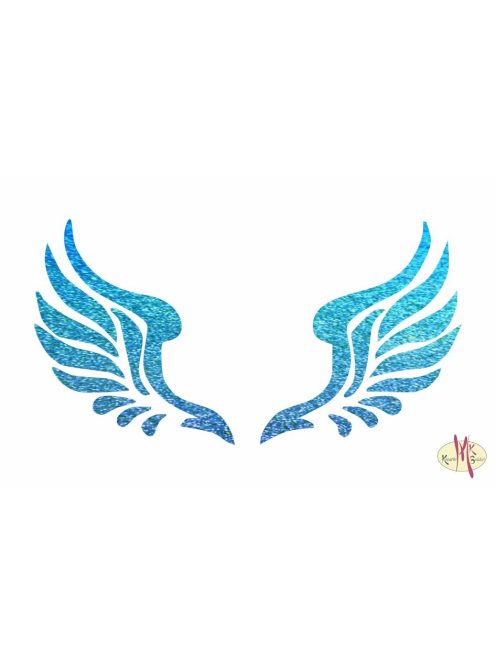 8x5 cm-es Csillám tetoválás sablon - Angyal szárnyak 124