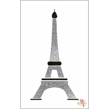 8x5 cm-es Csillám tetoválás sablon - Eiffel torony 125