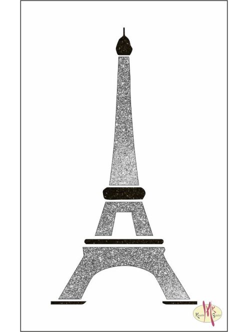8x5 cm-es Csillám tetoválás sablon - Eiffel torony 125
