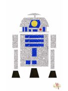 8x5 cm-es Csillámtetoválás sablon - Star Wars, R2-D2 130
