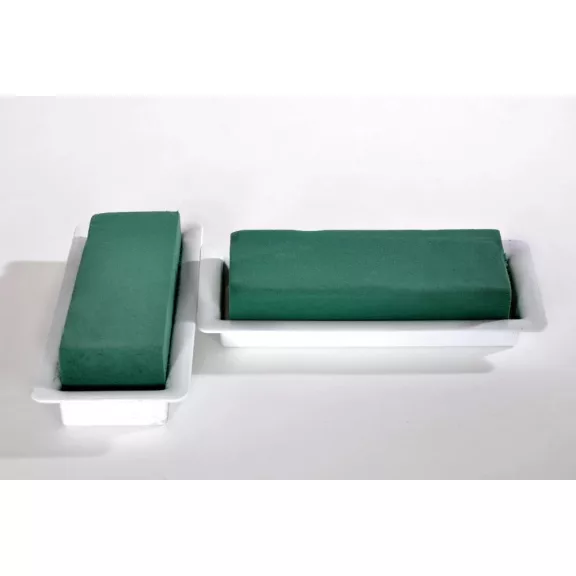 Nedves virágkötő tűzőhab tálban 18,5 cm 25 cm és 33 cm méretekben asztaldíszekhez