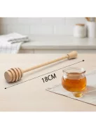 18 cm hosszú natúr fa mézcsurgató barázdált fejjel tálaláshoz