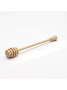 18 cm hosszú natúr fa mézcsurgató barázdált fejjel tálaláshoz