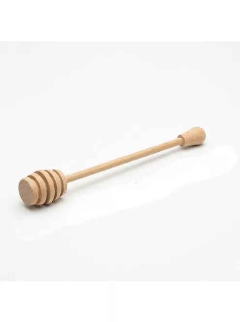 18 cm hosszú natúr fa mézcsurgató barázdált fejjel tálaláshoz