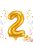 2-es szám arany fólia lufi 66 cm születésnapi dekoráció