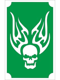 Csillámtetoválás sablon 8x5 cm - Lángoló koponya 139