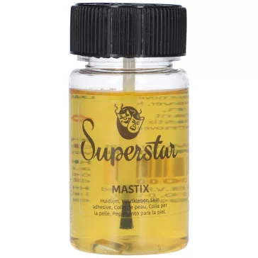 Superstar Mastix bőrragasztó 50 ml-es flakonban, parókák, szakállak és protézisek ragasztásához