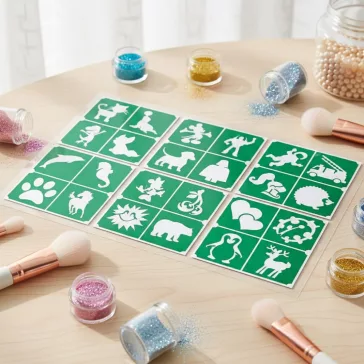 KiviArt  Csillámtetoválás sablon szett 24 db /7-12/