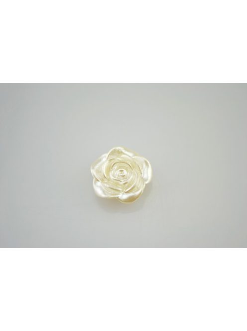 Akril gyöngy Rózsa 19 mm - 10 db/cs,  gyöngy fehér