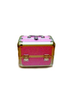 Fém arc és testfestő bőrönd - Rózsaszín-ezüst