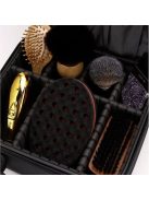 kozmetikai rendszerező koffer kinyitva, látható belső rekeszekkel és zsebekkel