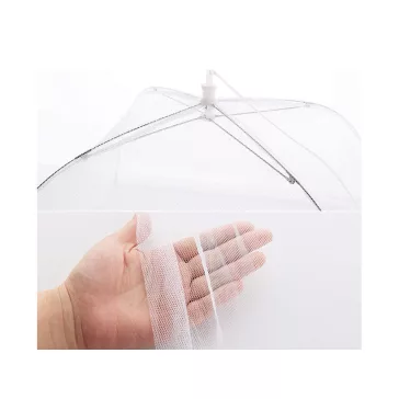 34x20 cm-es fehér esernyő formájú ételtakaró szúnyogháló gyümölcsökhöz és ételekhez