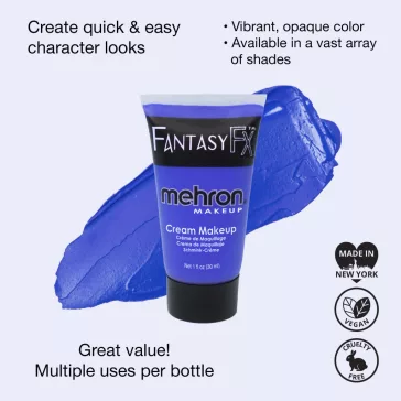 Mehron Fantasy FX Blue krémes arcfesték tégelyben, élénk kék színű professzionális arc- és testművészethez