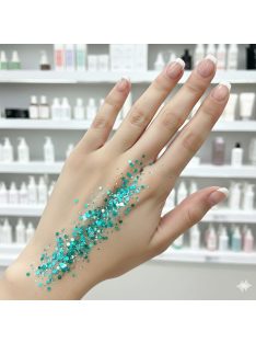 KiviArt Mixed Chunky UV Csillám Green GSL150 - Világító Zöld Nagyszemcsés Glitter