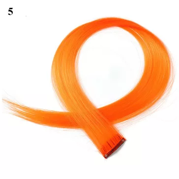 Színes hajtincs neon narancs, egyenes, 60 cm