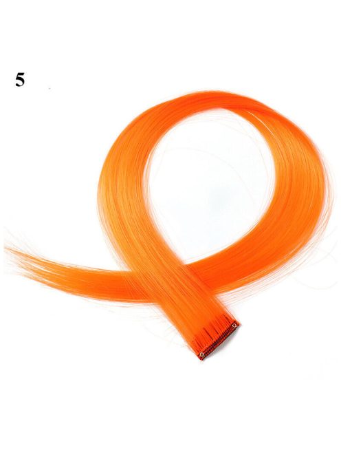 Színes hajtincs neon narancs, egyenes, 60 cm