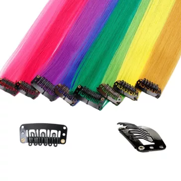 Színes hajtincs neon narancs, egyenes, 60 cm