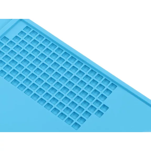 Kék mágneses szilikon szervizszőnyeg 45x30 cm elektronikai javításokhoz