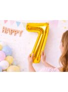 7-es szám arany fólia lufi 66 cm születésnapi dekoráció