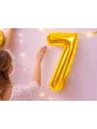 7-es szám arany fólia lufi 66 cm születésnapi dekoráció