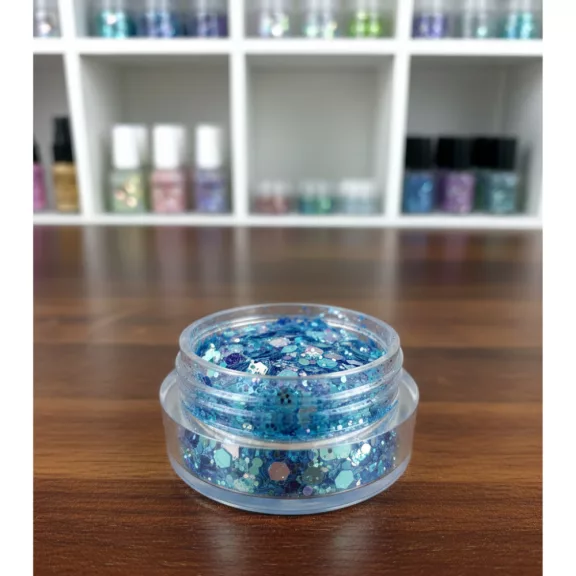 KiviArt Frozen Mixed Chunky Csillám - Jégvarázs Kék Glitter Sminkhez
