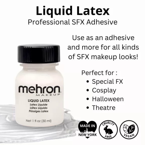 Mehron Liquid Latex - Clear with brush 30ml