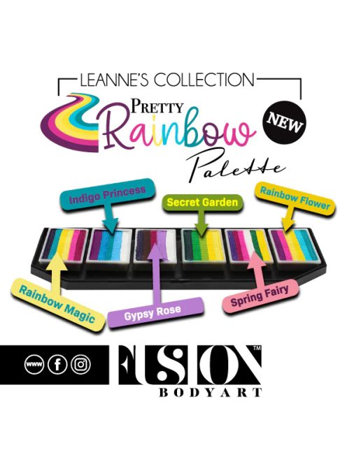 Fusion csíkos arcfesték paletta – Leanne's Pretty Rainbow