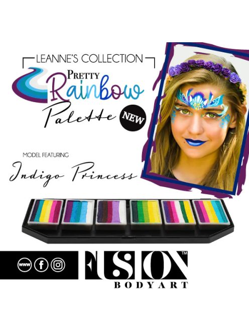 Fusion csíkos arcfesték paletta – Leanne's Pretty Rainbow