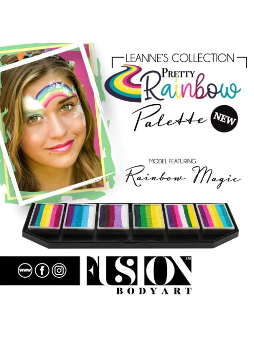 Fusion csíkos arcfesték paletta – Leanne's Pretty Rainbow