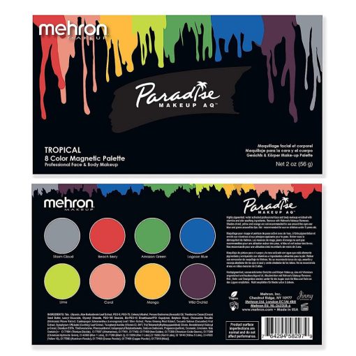 Mehron Paradise Makeup AQ – 8 Color Palette – Tropical