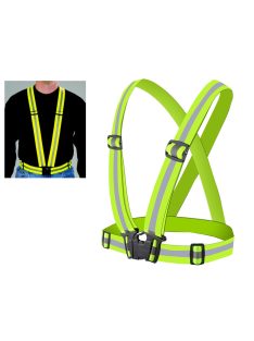 Fényvisszaverő mellény heveder, jól láthatósági biztonsági öv, motorozáshoz, kerékpározáshoz és futáshoz, állítható, kényelmes, sárga.