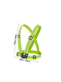 Fényvisszaverő mellény heveder, jól láthatósági biztonsági öv, motorozáshoz, kerékpározáshoz és futáshoz, állítható, kényelmes, sárga.