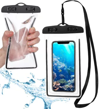 Átlátszó vízálló mobiltok strandra és vízi programokhoz