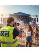 Láthatósági mellény FOTÓ és PHOTO felirattal, sárga fényvisszaverő fotós mellény, eseményfotós azonosító felszerelés,