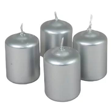 Adventi gyertya metál ezüst 4db/cs 40x60 mm