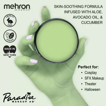 Mehron Paradise Makeup AQ Pastel Green (40 g) – Pasztellzöld arcfesték, vízbázisú testfesték