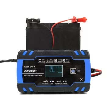 Mikroprocesszoros autó akkumulátortöltő 12V és 24V rendszerhez