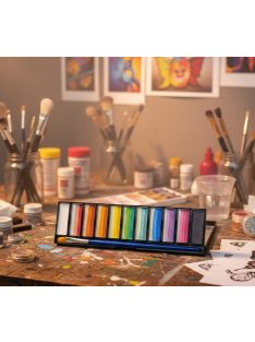 Diamond FX Velvet Dream csíkos arcfesték paletta 10x10g, professzionális "one stroke" festék lágy, bársonyos árnyalatokkal, bőrbarát