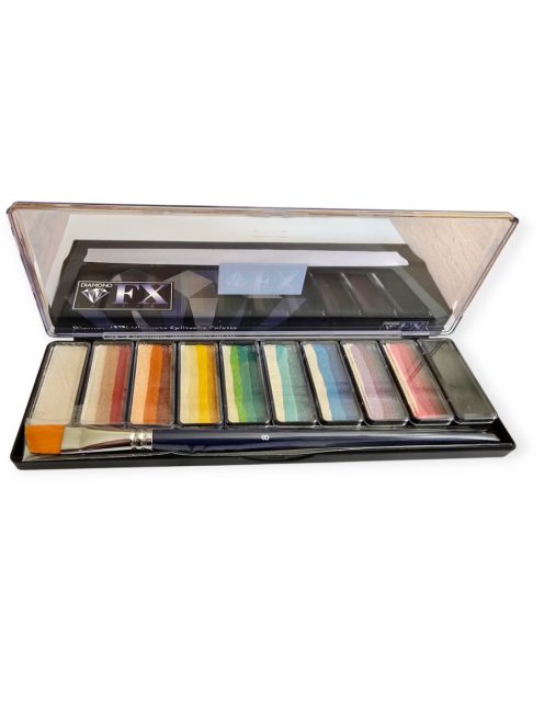 Diamond FX Velvet Dream csíkos arcfesték paletta 10x10g, professzionális "one stroke" festék lágy, bársonyos árnyalatokkal, bőrbarát