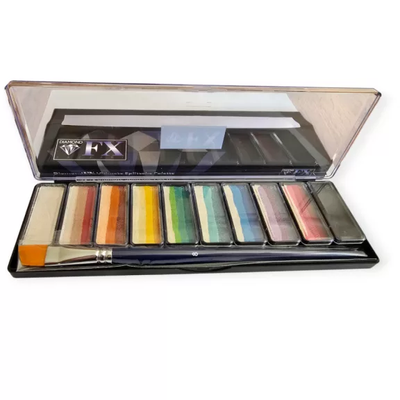 Diamond FX Velvet Dream csíkos arcfesték paletta 10x10g, professzionális "one stroke" festék lágy, bársonyos árnyalatokkal, bőrbarát